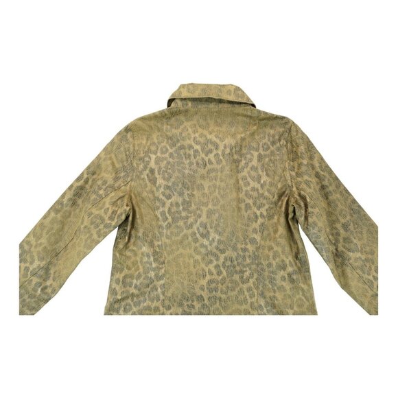 Meryl Diamond Reversible Coat‎ Faux Fur Leopard Pattern Size M Button Clousure - Picture 2 of 7